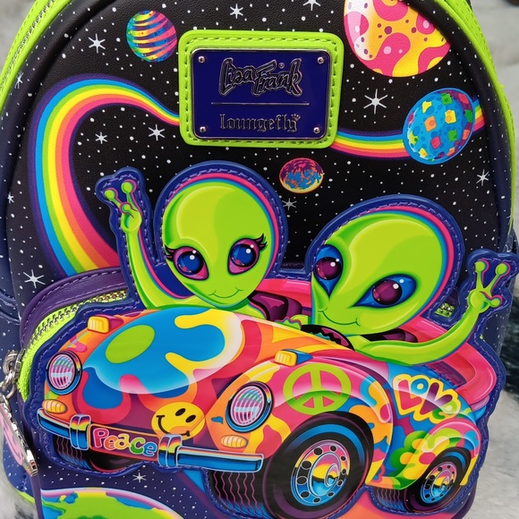 Loungefly Lisa Frank Cosmic Alien Backpack - Picture 3 of 4